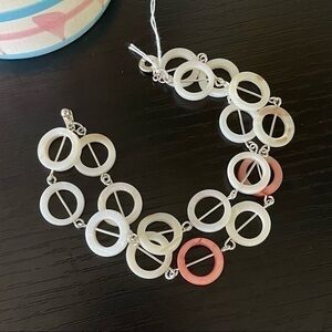 2/$49 Handmade Layered Ivory & Blush Pink Shell Bracelet 8” Coastal Beach Vacay